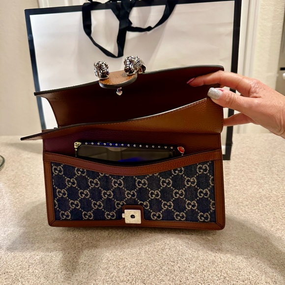 NEW!! GUCCI AUTHENTIC  BRAND NEW DIONYSUS DENIM SHOULD BAG - Picture 8 of 17